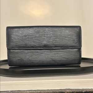 Louis Vuitton Epi Black Textured Wallet